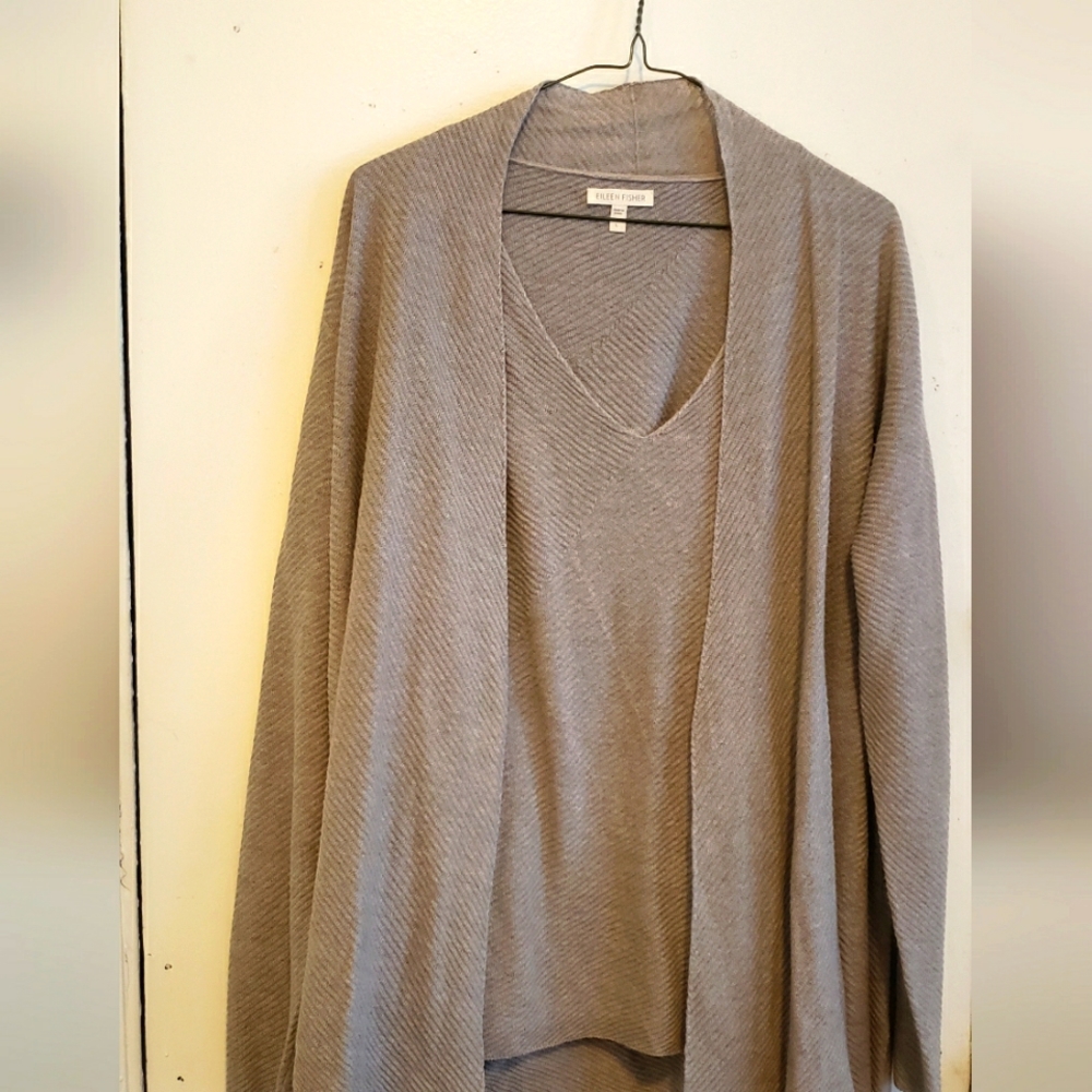 Eileen Fisher 2 piece shell & cardigan